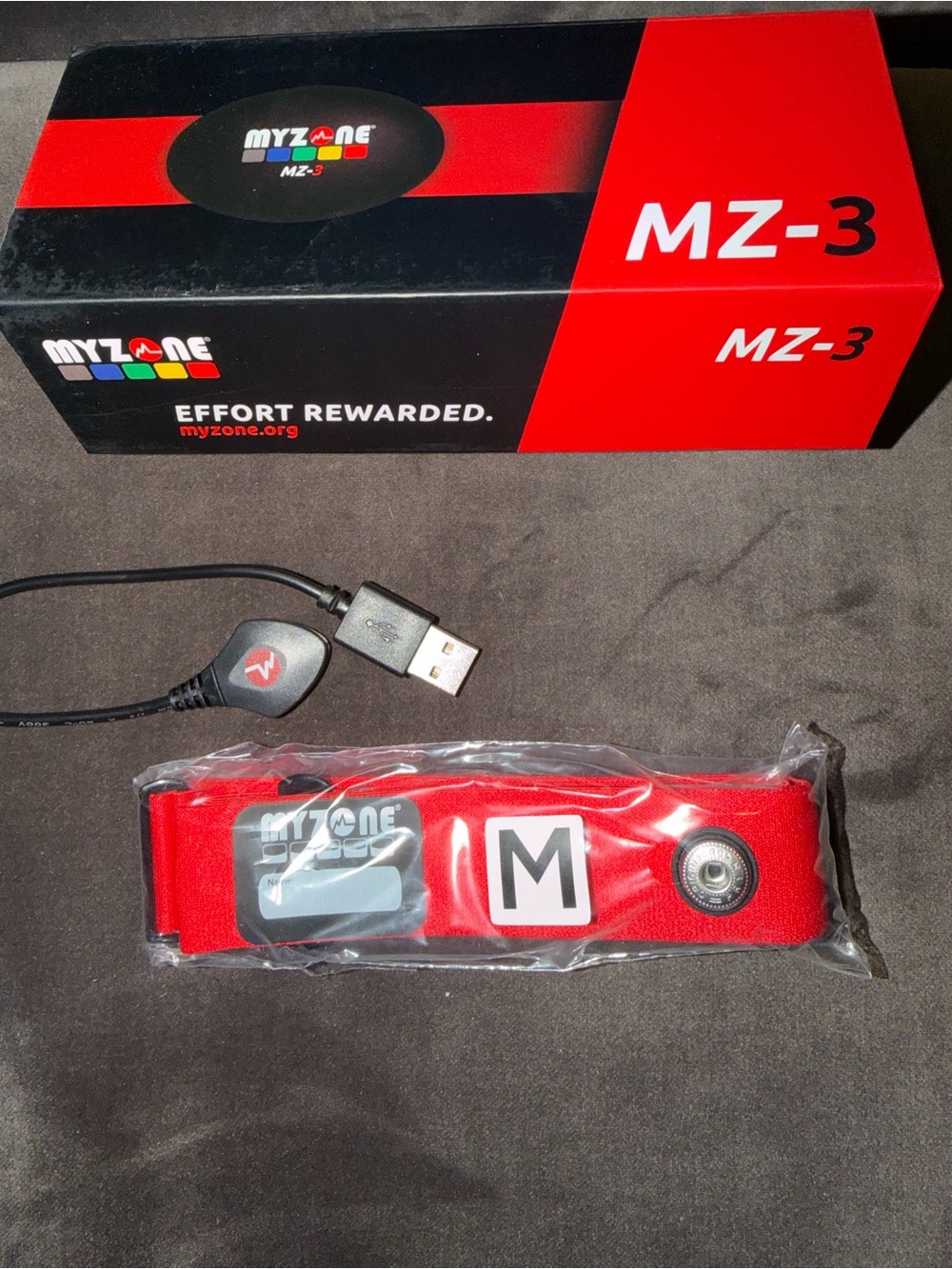 MYZONE MZ-3 Heart Rate Monitor  Replacement Chest Strap and charge cord